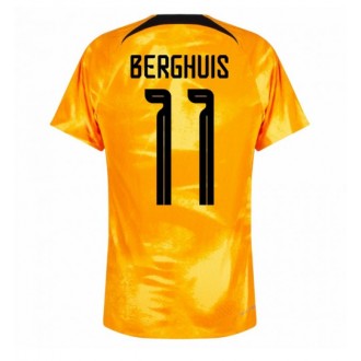 Nederländerna Steven Berghuis #11 Hemmatröja VM 2022 Korta ärmar